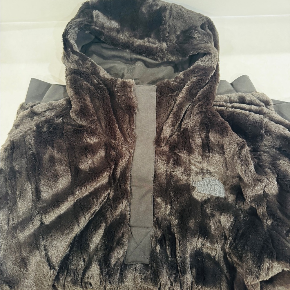 The North Face Black Faux Fur 3/4 Button Up